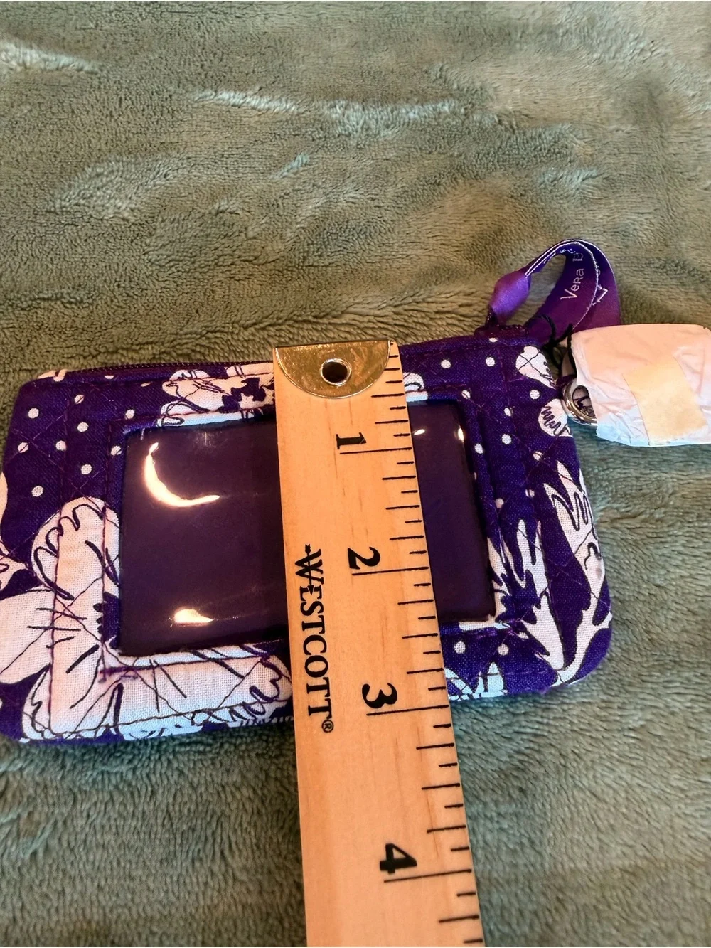 NWT Vera Bradley Clemson University Zip ID Lanyard Rain Garden Purple